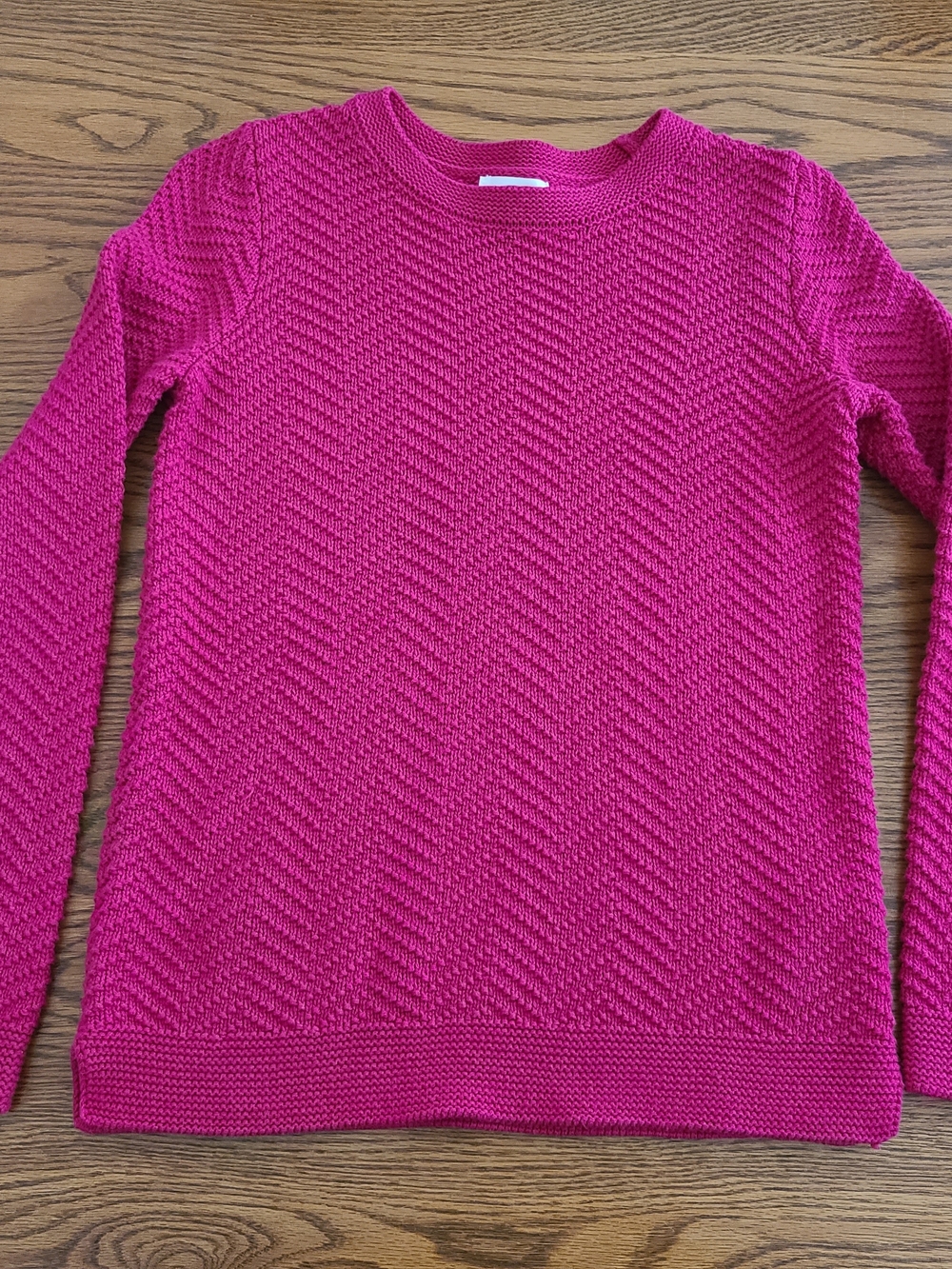 Old Navy Bright Hot Pink Chevron Crewneck Sweater